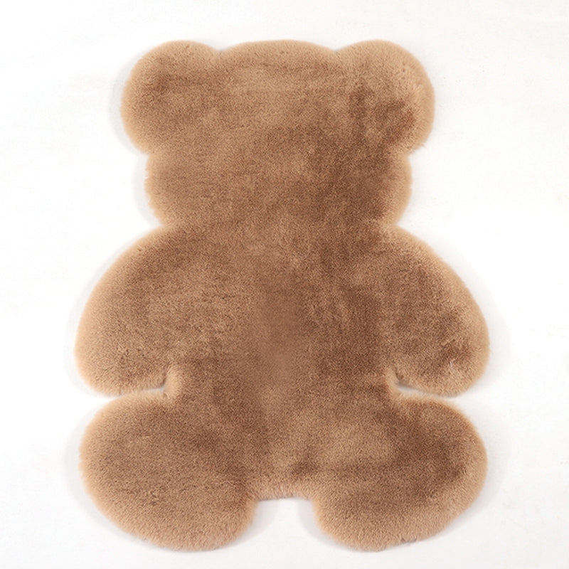 Lovely Bear shaped Area Rug Stylish Solid Shag Polypropylene Indoor Carpet Easy Care Friendly Washable Rug for Bedroom