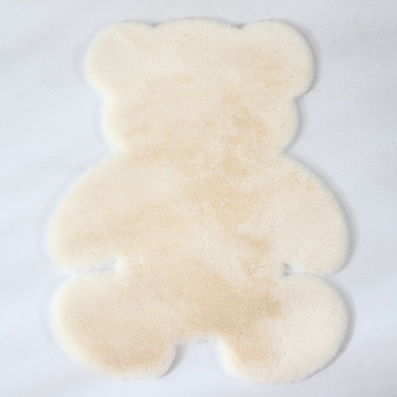 Lovely Bear shaped Area Rug Stylish Solid Shag Polypropylene Indoor Carpet Easy Care Friendly Washable Rug for Bedroom
