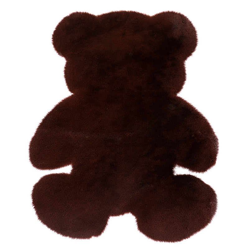 Lovely Bear shaped Area Rug Stylish Solid Shag Polypropylene Indoor Carpet Easy Care Friendly Washable Rug for Bedroom
