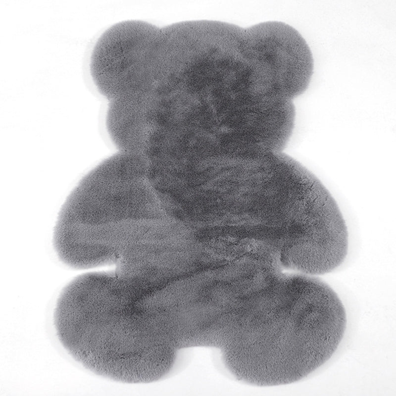 Lovely Bear shaped Area Rug Stylish Solid Shag Polypropylene Indoor Carpet Easy Care Friendly Washable Rug for Bedroom