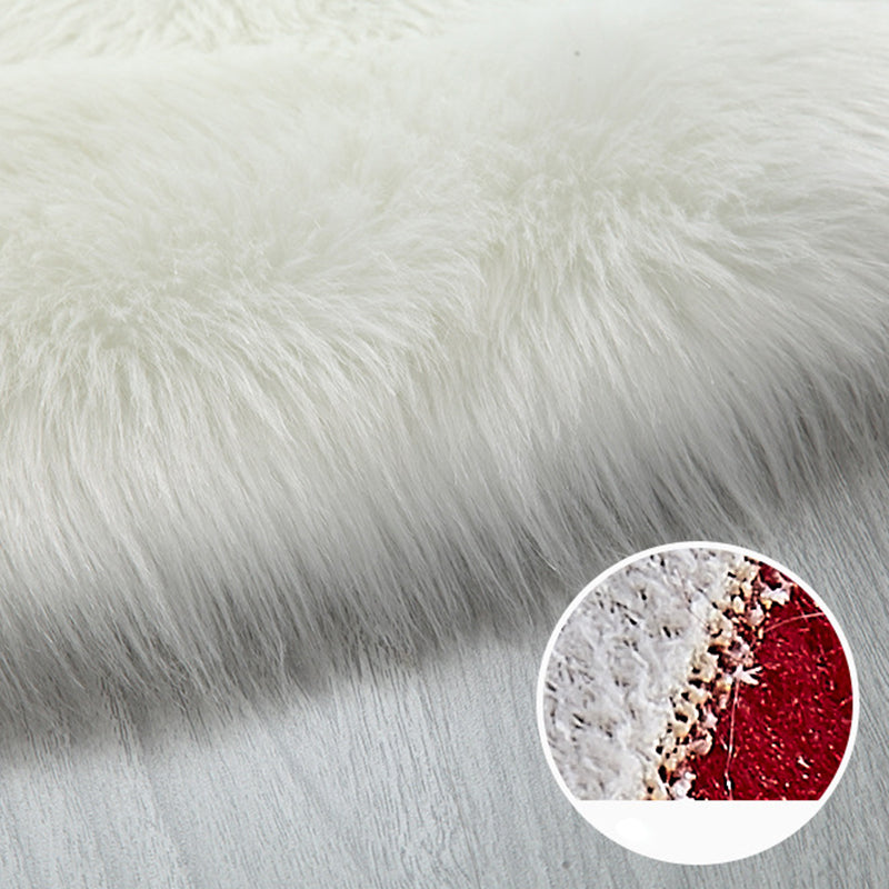 Comfort Modern Shag Area Rug Simplicity Solid Round Area Carpet Polyester Friendly Washable for Living Room