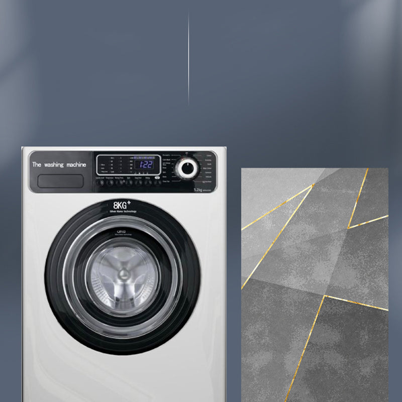 Simple Grey Tone Modern Rug Polyester Geometric Pattern Area Rug Non-Slip Backing Carpet for Living Room