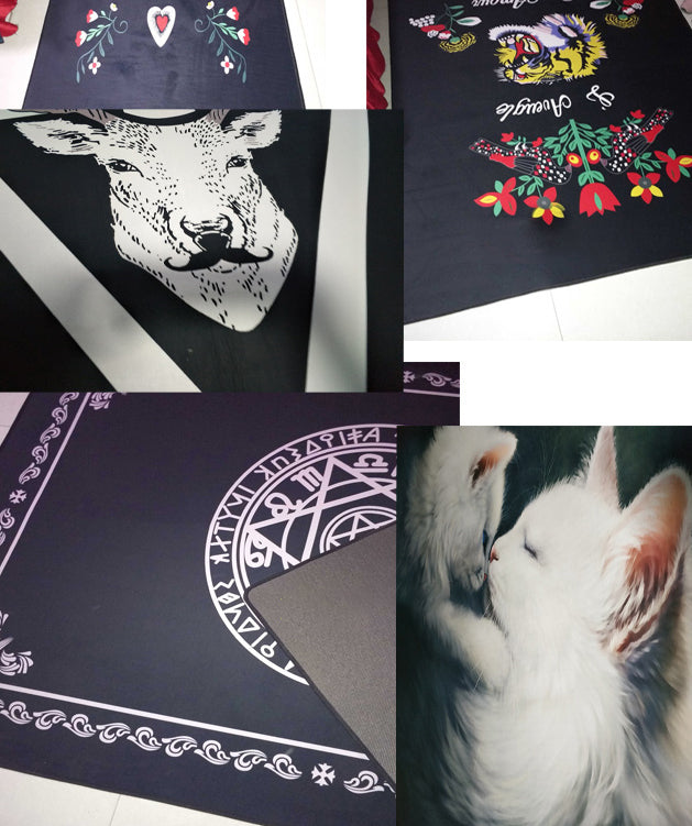 Orange Tone Modern Indoor Rug Polyester Horse Print Carpet Easy Care Rug for Home Decoration