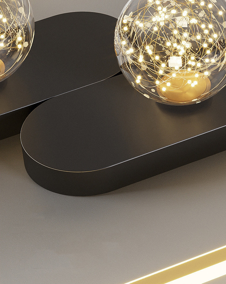 Lámpara de techo minimalista LED de metal con montaje empotrado geométrico de oro negro para sala de estar