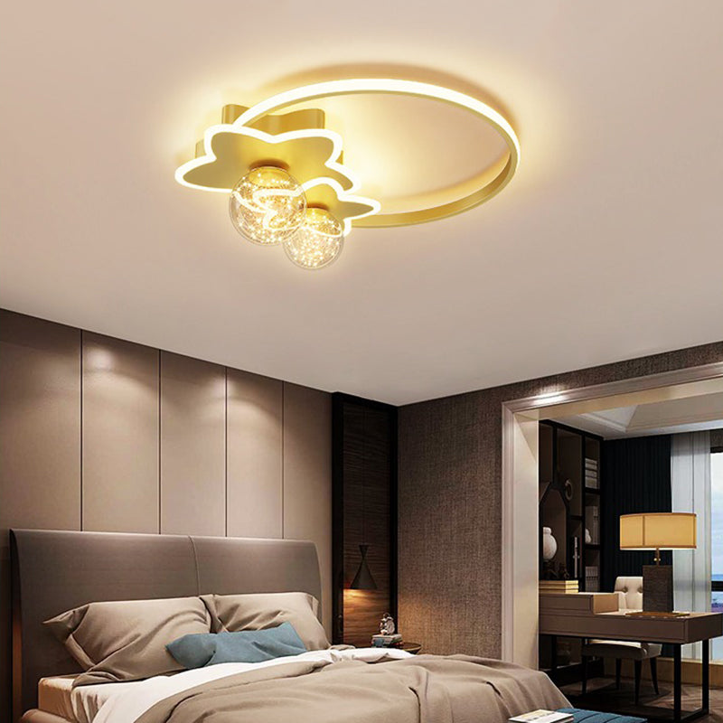 Style contemporain DEL Metal LED Flush Light Fixture Star Ceiling Flush Mount for Bedroom