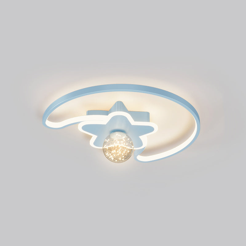 Style contemporain DEL Metal LED Flush Light Fixture Star Ceiling Flush Mount for Bedroom