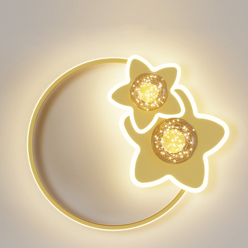 Style contemporain DEL Metal LED Flush Light Fixture Star Ceiling Flush Mount for Bedroom