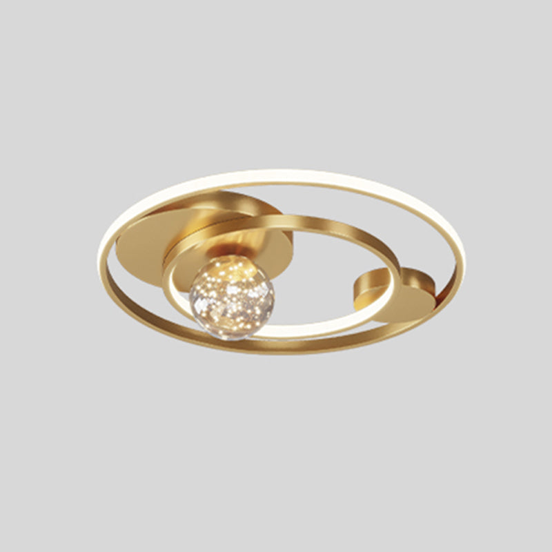 Contemporary 1-Light LED Flush Ceiling Light Metal Circle Ceiling Light Fixture for Bedroom