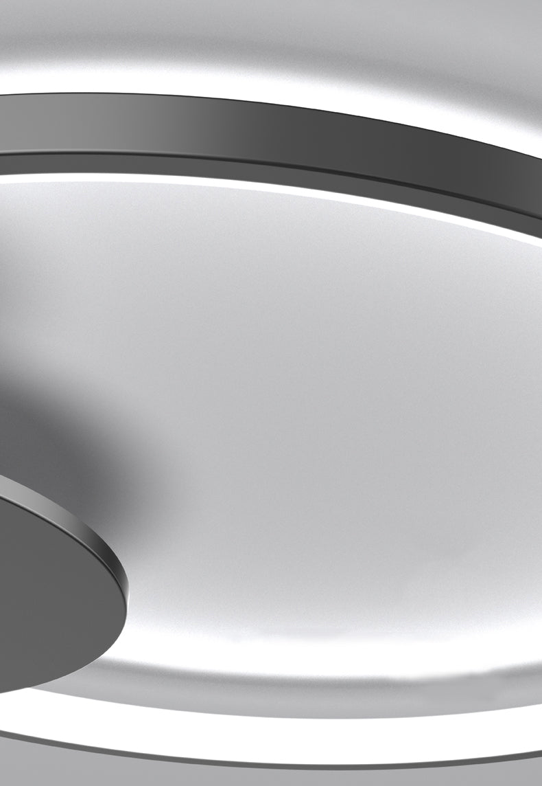 Black Metal Circulaire Flush Mount Light 3-Light LED Ceiling Light Fixture for Living Room