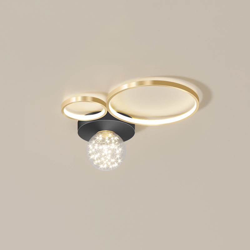 Nieuwe Moderne LED Metalen Flush Licht 1-Licht Zwart Flush Mount Plafond Licht voor Woonkamer