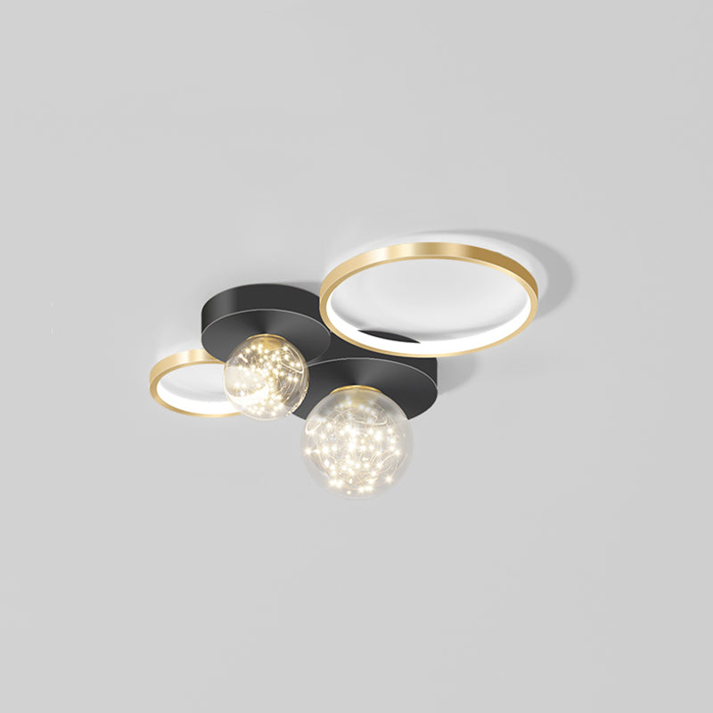 Nieuwe Moderne LED Metalen Flush Licht 1-Licht Zwart Flush Mount Plafond Licht voor Woonkamer