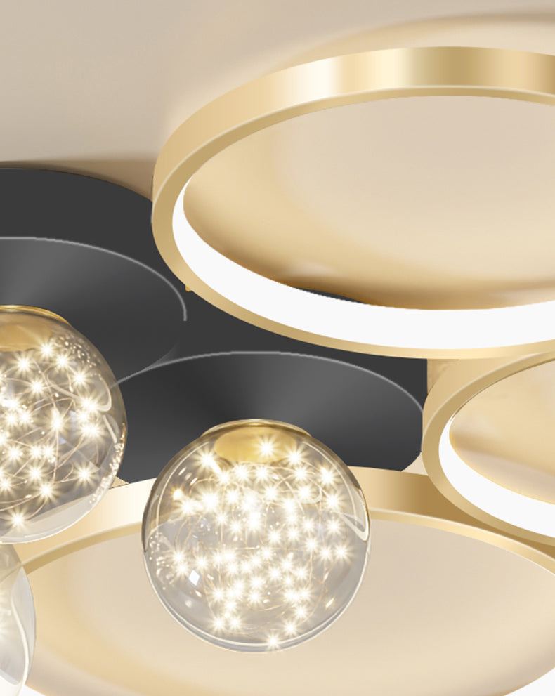 Nieuwe Moderne LED Metalen Flush Licht 1-Licht Zwart Flush Mount Plafond Licht voor Woonkamer