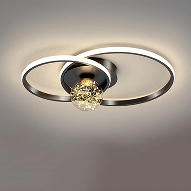 1-Light LED Metal Flush Mount Light Contemporary Slim Flush Ceiling Light for Bedroom