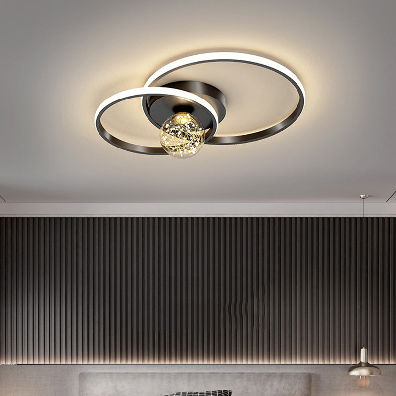 1-Light LED Metal Flush Mount Light Contemporary Slim Flush Ceiling Light for Bedroom