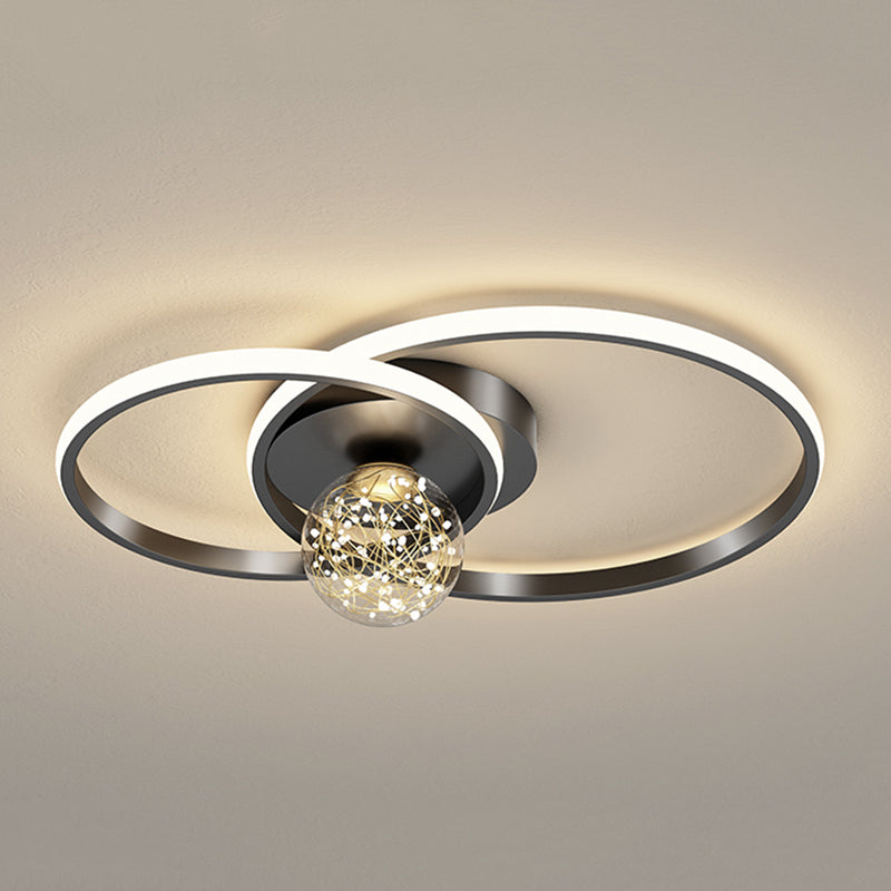 1-Light LED Metal Flush Mount Light Contemporary Slim Flush Ceiling Light for Bedroom