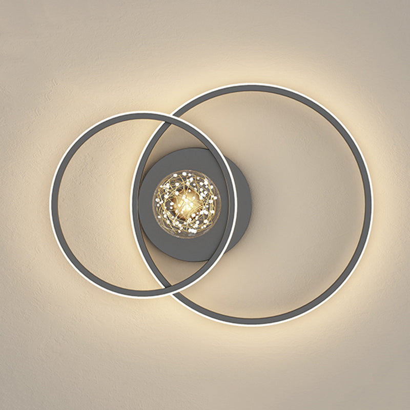 1-Light LED Metal Flush Mount Light Contemporary Slim Flush Ceiling Light for Bedroom