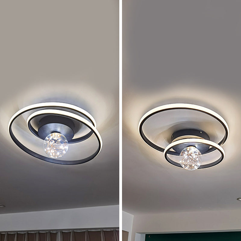 1-Light LED Metal Flush Mount Light Contemporary Slim Flush Ceiling Light for Bedroom