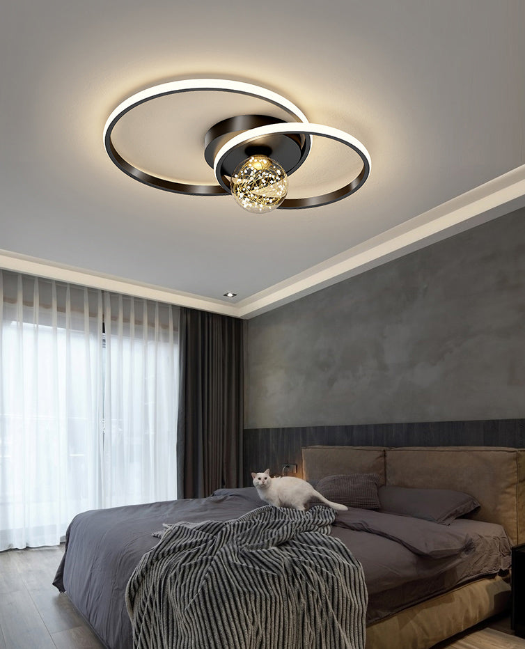 1-Light LED Metal Flush Mount Light Contemporary Slim Flush Ceiling Light for Bedroom