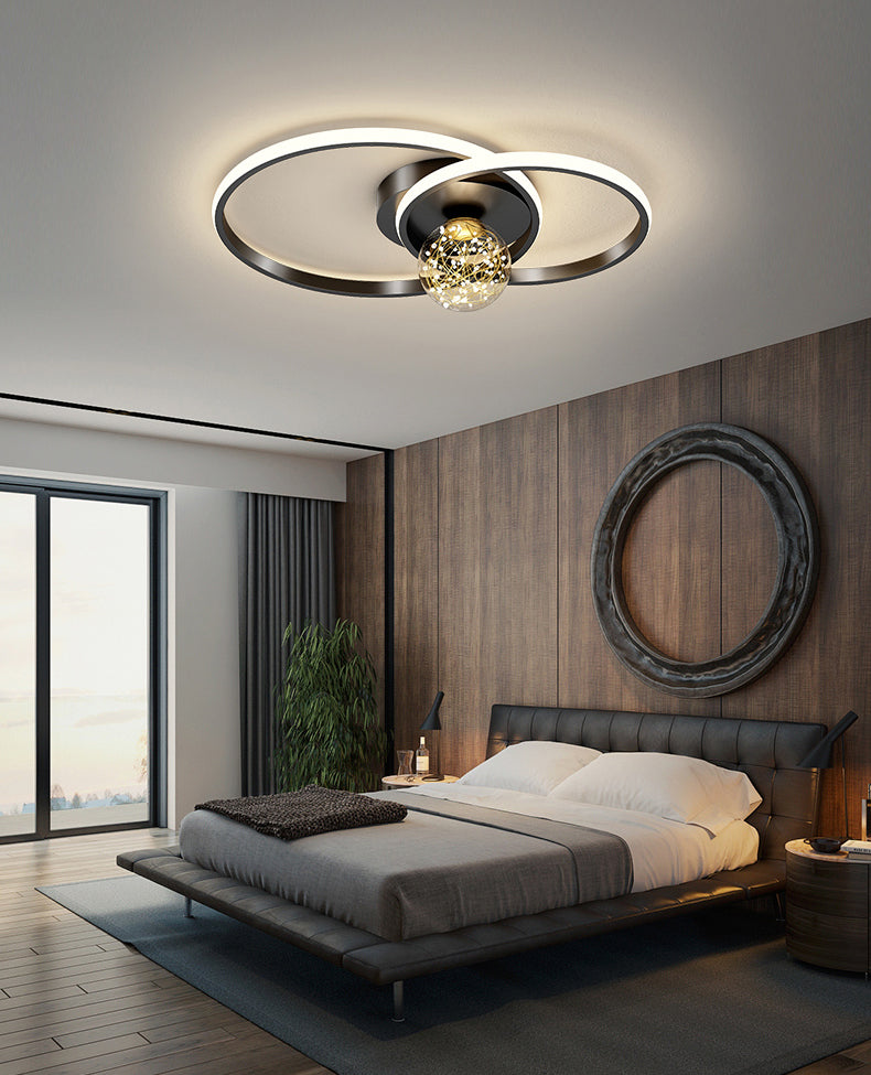 1-Light LED Metal Flush Mount Light Contemporary Slim Flush Ceiling Light for Bedroom
