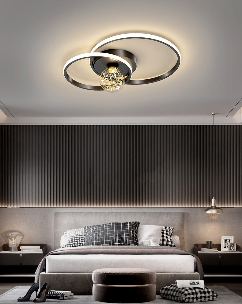 1-Light LED Metal Flush Mount Light Contemporary Slim Flush Ceiling Light for Bedroom