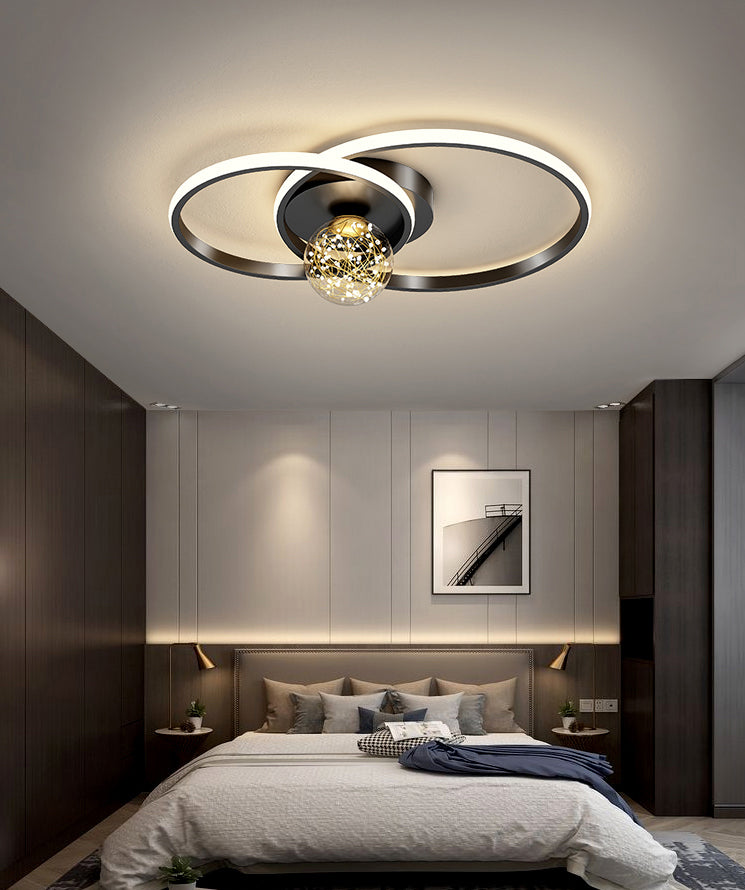 1-Light LED Metal Flush Mount Light Contemporary Slim Flush Ceiling Light for Bedroom