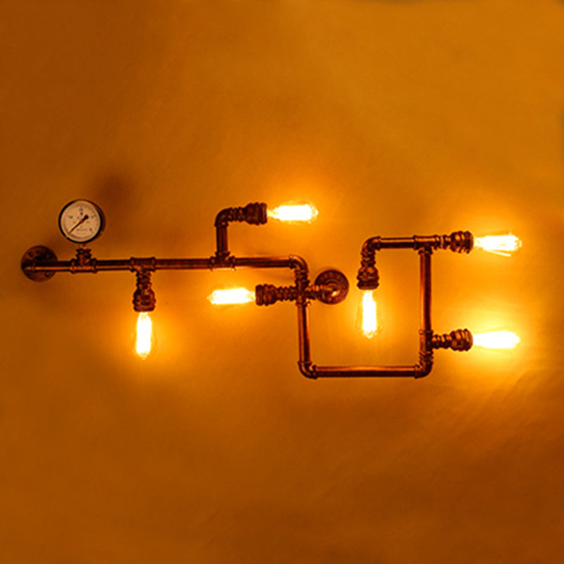 Industrial Wall Sconce Pipe Light Multi-Light Lamp Bar Restaurant Light