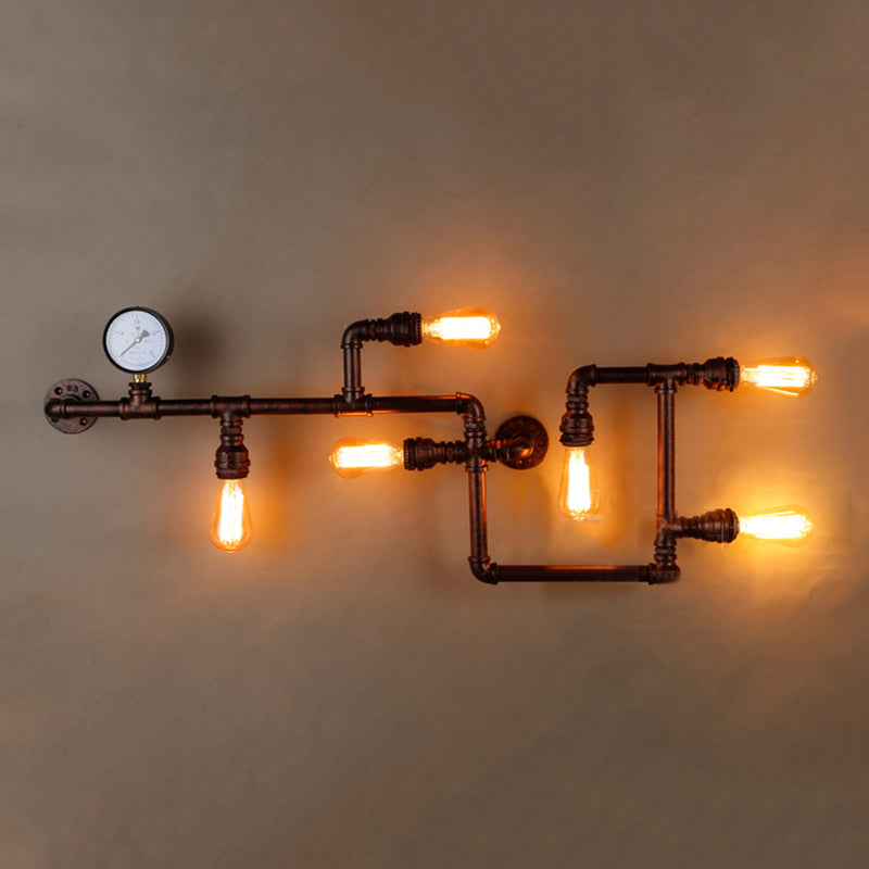 Industrial Wall Sconce Pipe Light Multi-Light Lamp Bar Restaurant Light