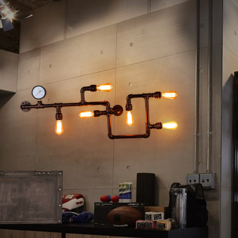 Industrial Wall Sconce Pipe Light Multi-Light Lamp Bar Restaurant Light