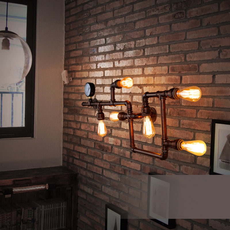 Industrial Wall Sconce Pipe Light Multi-Light Lamp Bar Restaurant Light