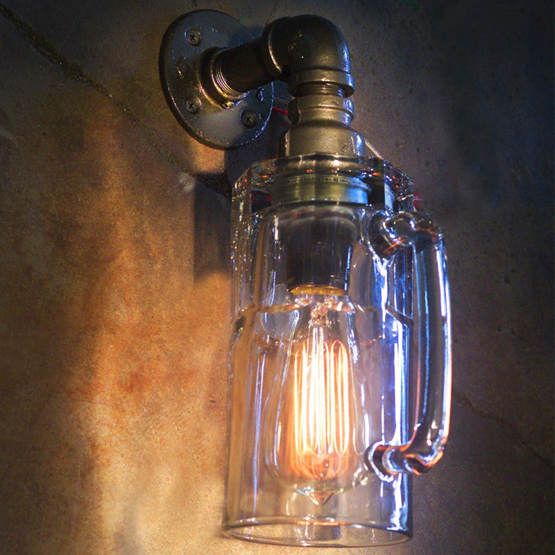 Schwarzer industrieller Stilleuchte Schmiedeeisen Wandlampe Lampenlampe für Bar