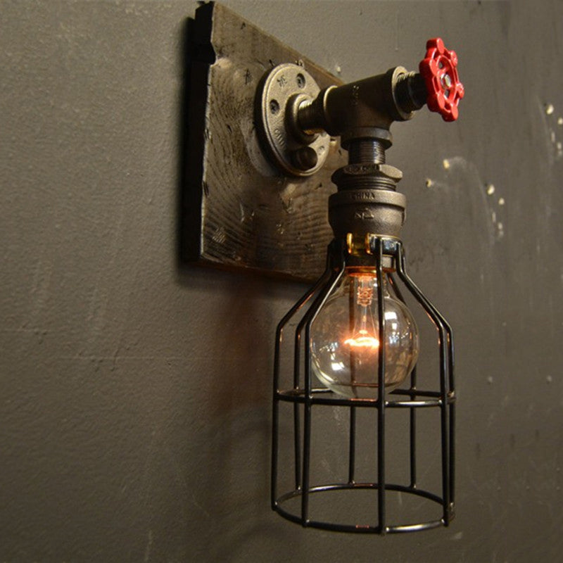 Schwarzer industrieller Stilleuchte Schmiedeeisen Wandlampe Lampenlampe für Bar