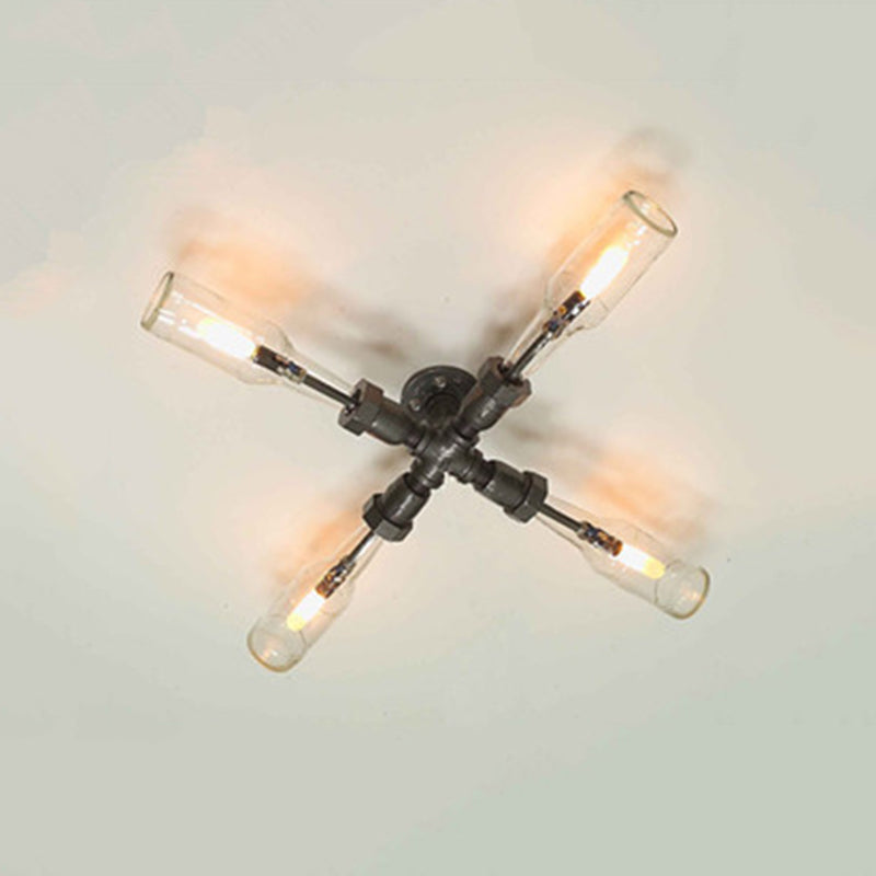 Black Industrial Style Sconce Light Fixtures Wrought Iron Wall Lamp Sconce for Bar