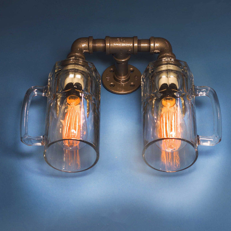 Schwarzer industrieller Stilleuchte Schmiedeeisen Wandlampe Lampenlampe für Bar