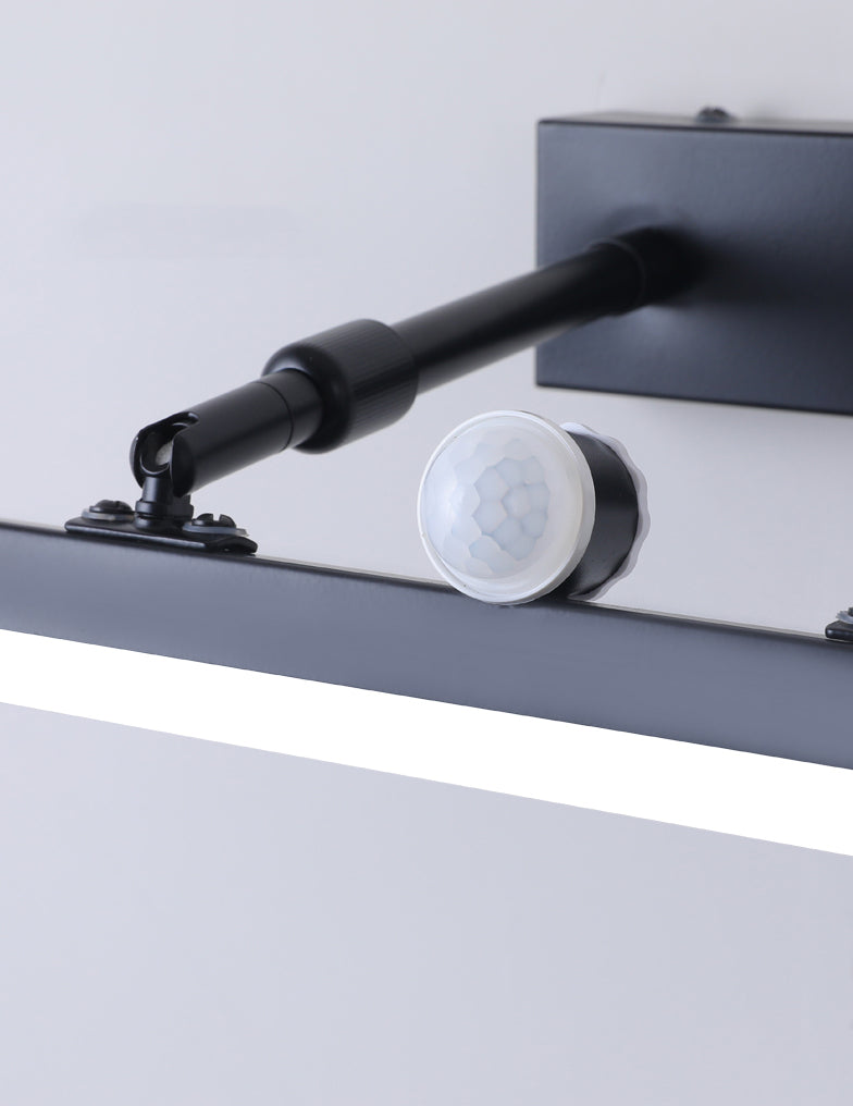 Moderner minimalistischer Stil Lineare Waschtischwandleuchten Metallbeleuchtung im schwarzen Finish