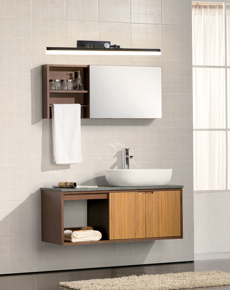 Moderner minimalistischer Stil Lineare Waschtischwandleuchten Metallbeleuchtung im schwarzen Finish