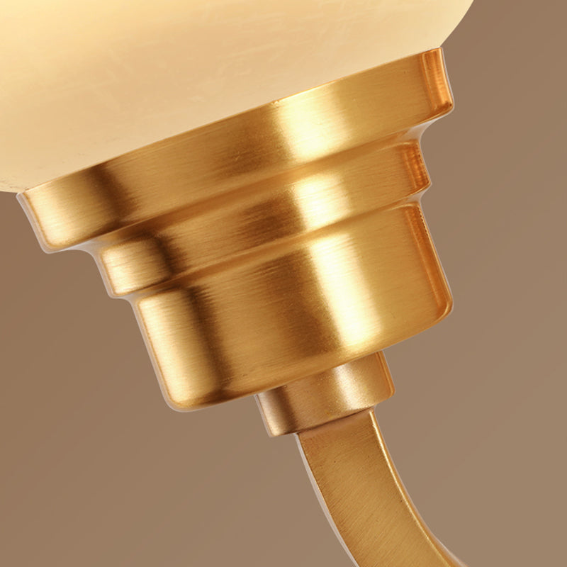 Semplicità vintage Bell Bell Vanity Lights Sconce Milk Glass Wall Monte Flaching per bagno