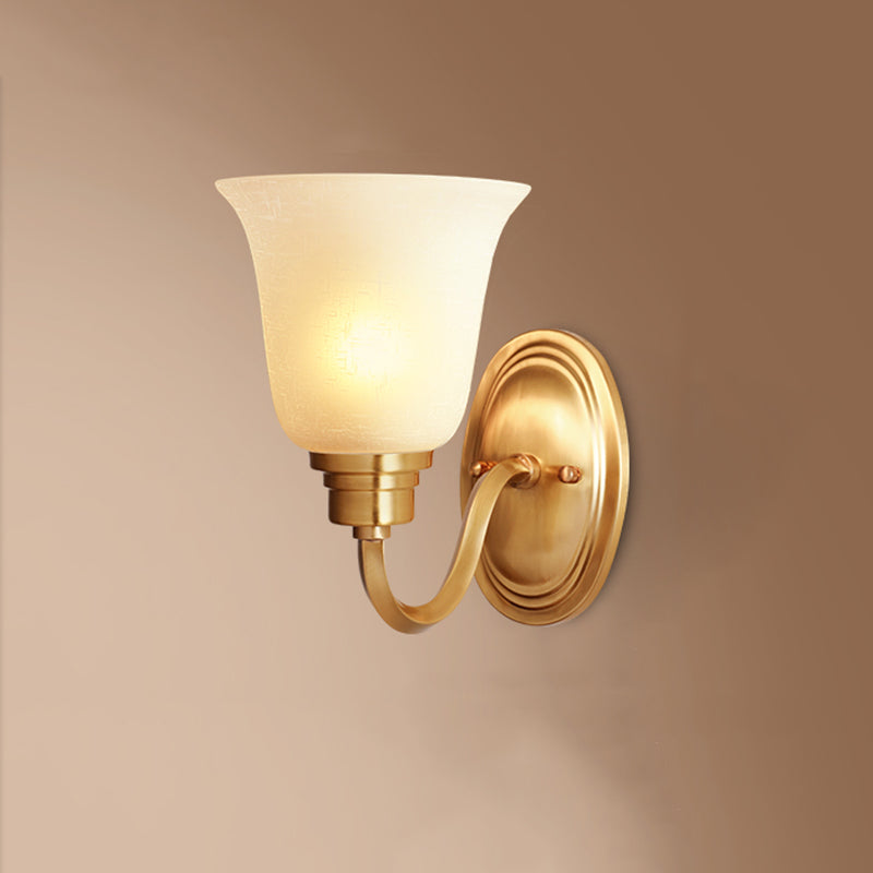 Semplicità vintage Bell Bell Vanity Lights Sconce Milk Glass Wall Monte Flaching per bagno