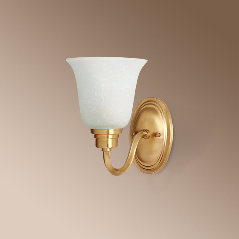 Semplicità vintage Bell Bell Vanity Lights Sconce Milk Glass Wall Monte Flaching per bagno