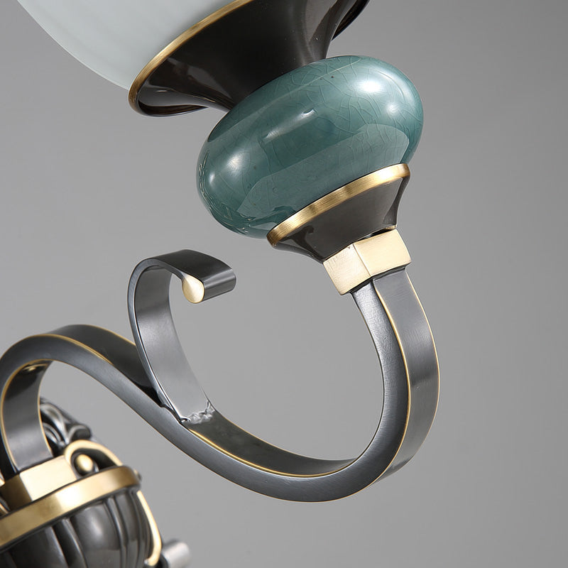 Traditional Simplicity Bell Vanity Sconce Lights Milk Glass Wall Mount Light Fixture for Bathroom