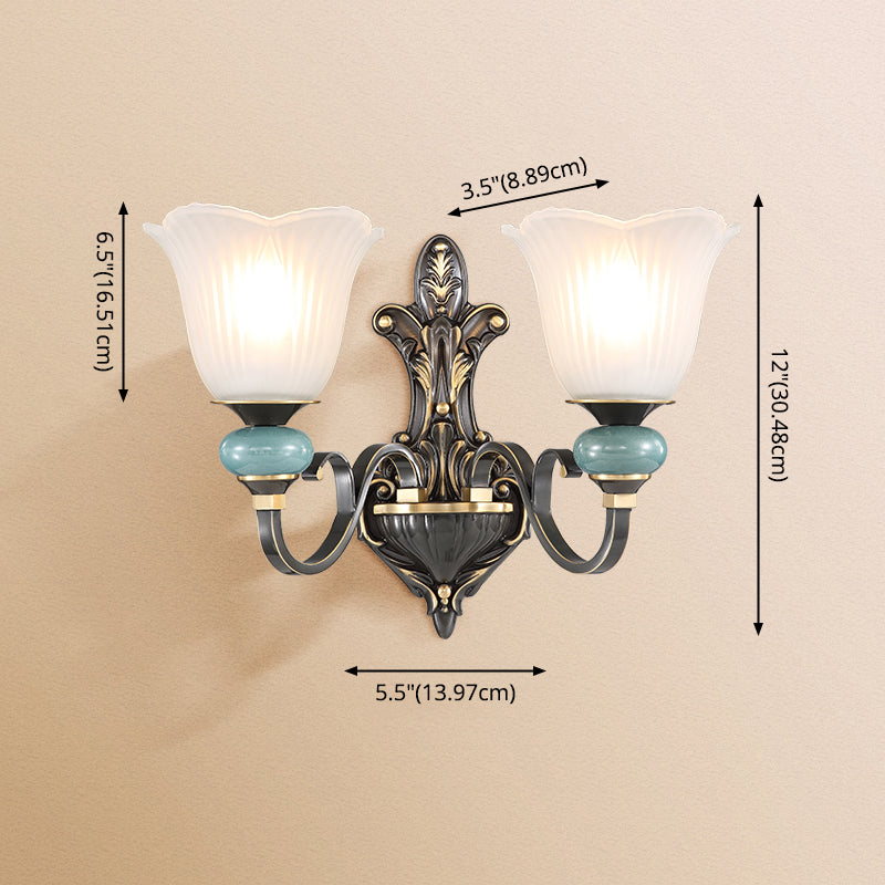 Traditional Simplicity Bell Vanity Sconce Lights Milk Glass Wall Mount Light Fixture for Bathroom