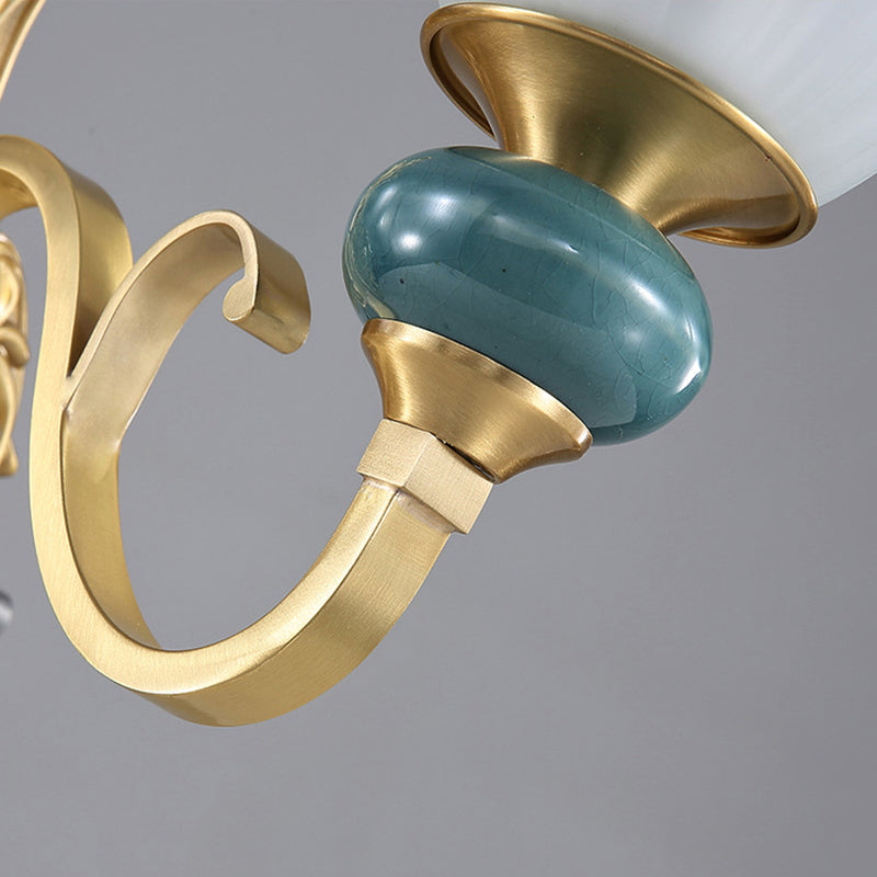 Traditional Simplicity Bell Vanity Sconce Lights Milk Glass Wall Mount Light Fixture for Bathroom