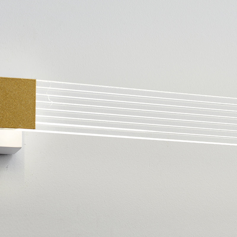Strip Vanity Mirror Light Minimalist Acrylic LED Bath Wall Mount Lighting in Gold