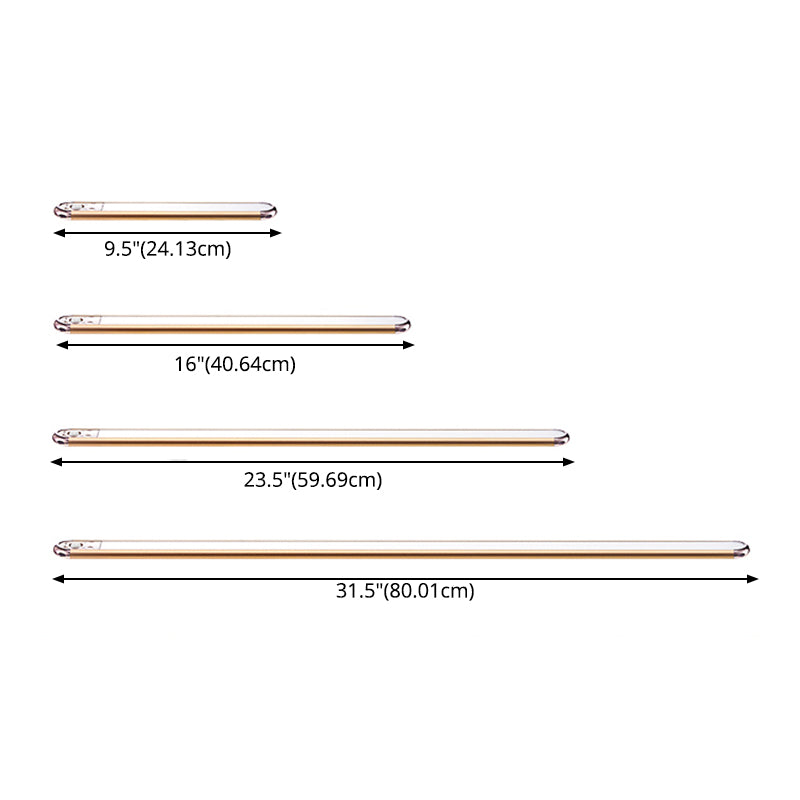 Gold länglich mobile LED Mirror Light Moderne Metall Waschtisch für Pulverraum