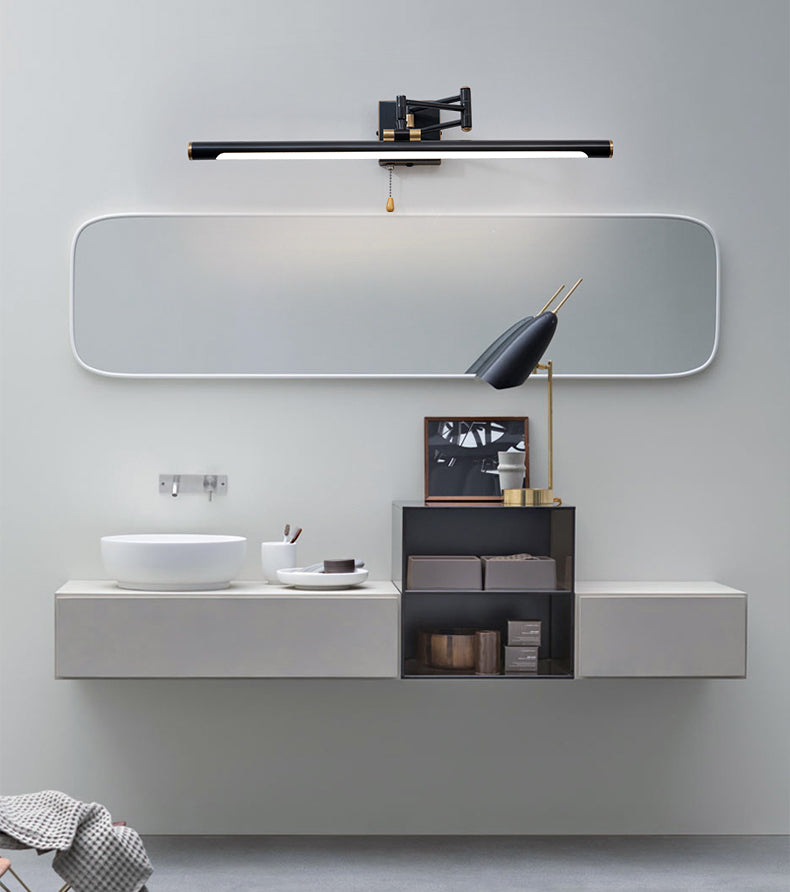 Tubular LED Bath Bar Metal LED Postmodern Vanity Wall Light with Extendable Arm