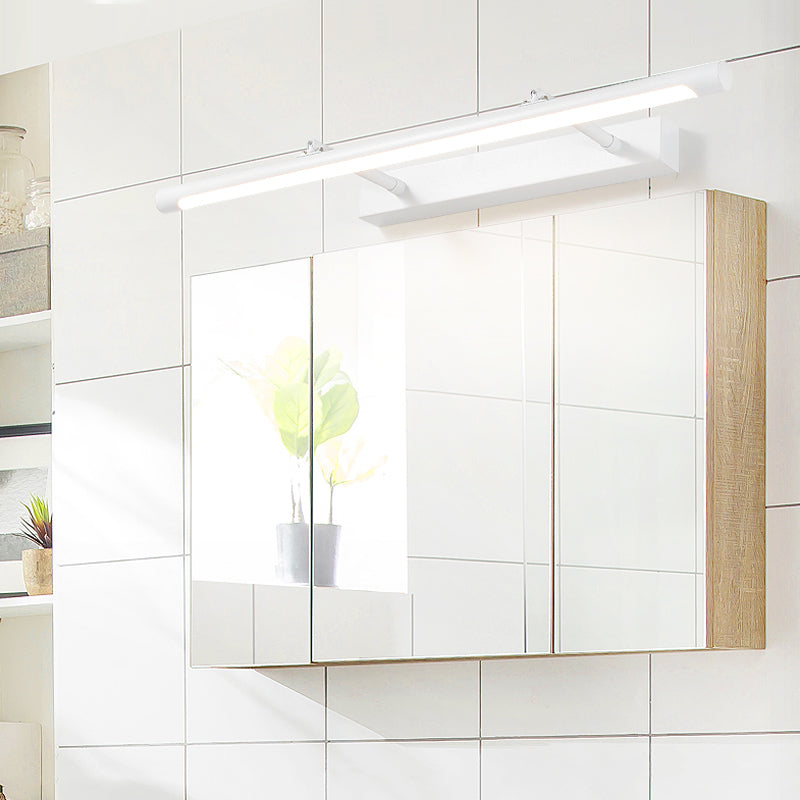 Extendable Tube Vanity Light Fixture Simplicity Metal Bathroom LED Wall Sconce in White