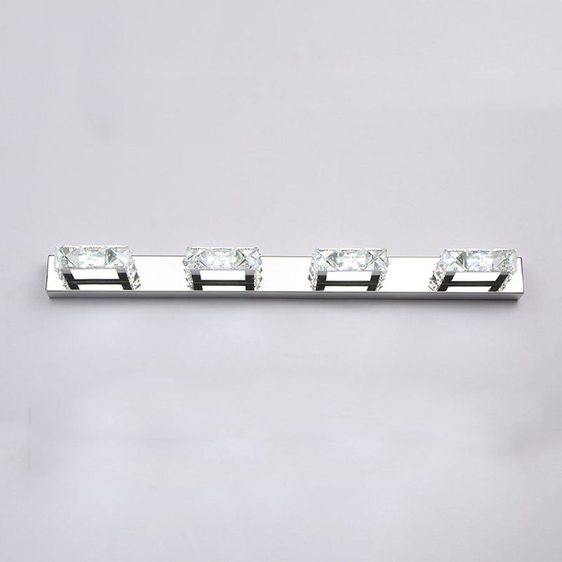 K9 Kristallblock Waschtisch Wandleuchter Modernismus Chrom Finish LED -Wandlampe für Bad