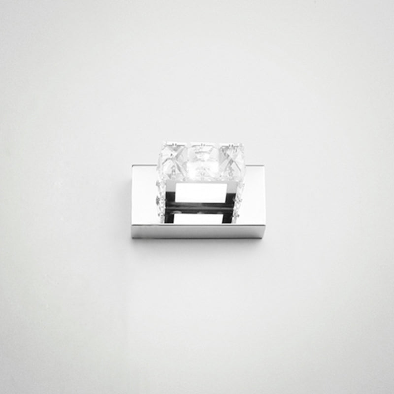 K9 Kristallblock Waschtisch Wandleuchter Modernismus Chrom Finish LED -Wandlampe für Bad