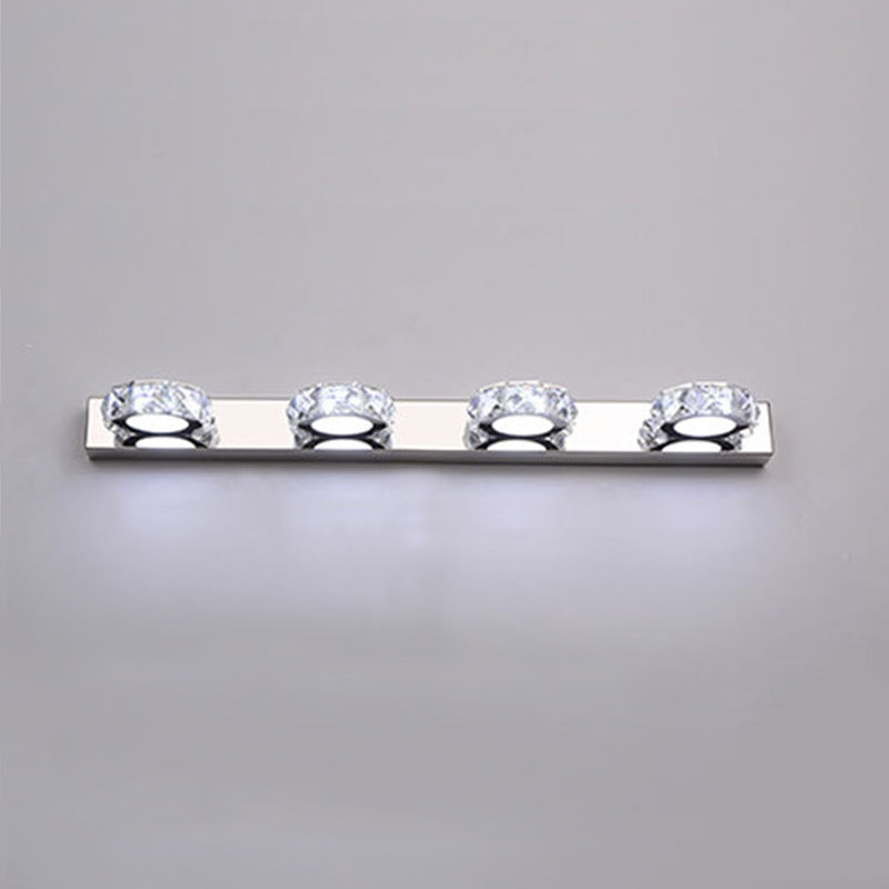 K9 Kristallblock Waschtisch Wandleuchter Modernismus Chrom Finish LED -Wandlampe für Bad