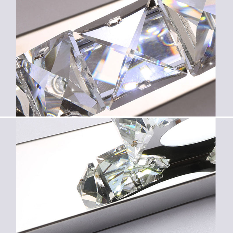 K9 Kristallblock Waschtisch Wandleuchter Modernismus Chrom Finish LED -Wandlampe für Bad