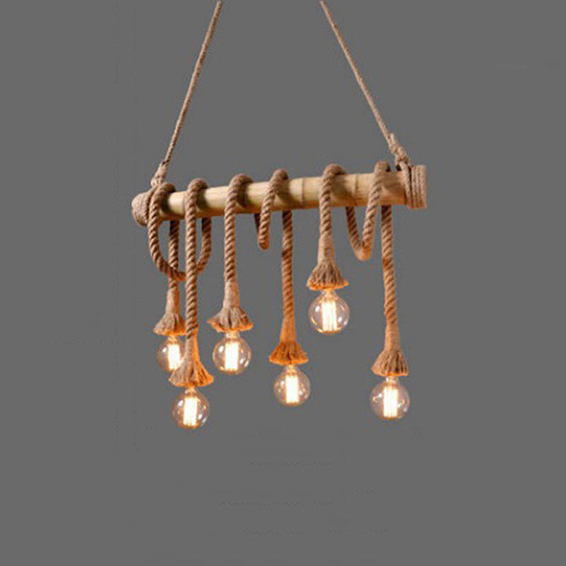 Hanging Lamp Natural Rope Light Vintage Room Indoor Bar Light